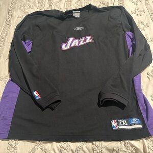 4/$16 Vintage Reebok Black and Purple Jazz Long Sleeve Shirt 2XL